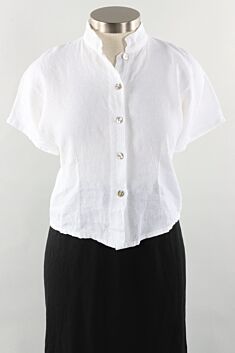 Collar Shirt - White Light Linen