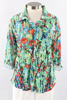 Button Down Top - Flower Patch