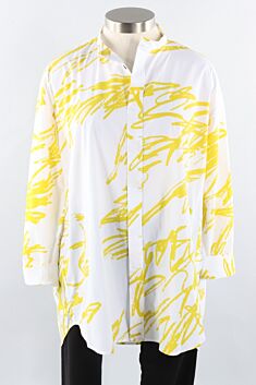 Art Print Shirt - White & Yellow