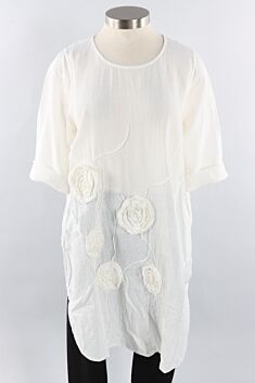 Rose Dress Plus - White