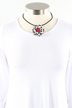 Mum Necklace - Red Black & White
