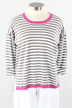 Florence Sweater - Ash with Pink
