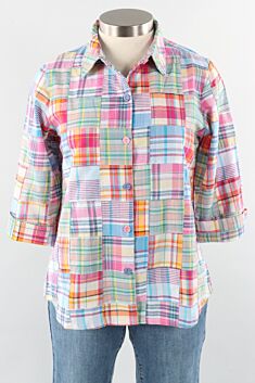 Plaid Button Shirt Plus - Marley Print