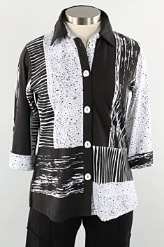 Button Up Shirt Plus - Angela Print