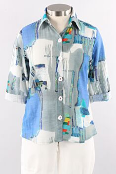 3/4 Sleeve Shirt Plus - Mabel Print