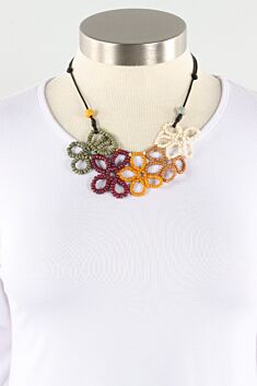 Beaded Flower Necklace - Earth