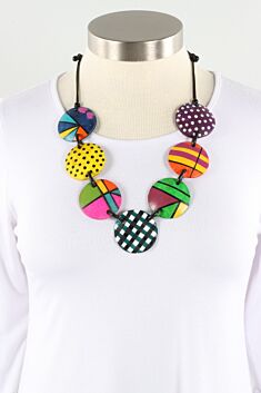 Rhea Disc Necklace - Multi Color