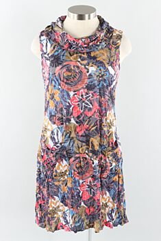 Sleeveless Cowl Dress Plus - Floral
