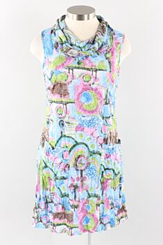 Sleeveless Cowl Dress Plus - Bright Pastels