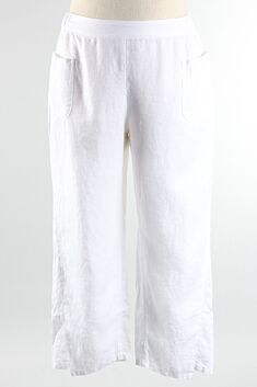 Slim Ankle Pant - White Linen