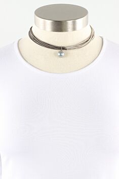 Two Tone Necklace - Slate & Silver