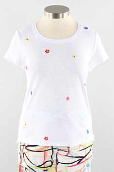Embroidered Tee - White