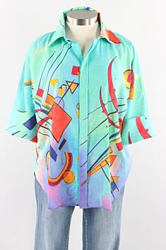 Cotton Big Shirt - Multi Color Kandinsky