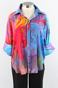 Art Silk Big Shirt - Multi Color Marc