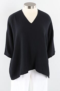 Bax Shirt - Black Cotton Gauze