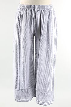Wide Leg Pant - Grey Stripe