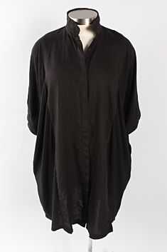 Kimono Shirt Dress - Black