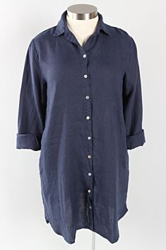 Shirt Dress - Nightsky Hanky Linen