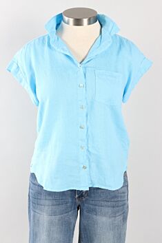 Short Sleeve Pocket Shirt - Poolside Hanky Linen