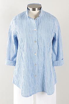 Mandarin Collar Shirt Plus - Blue