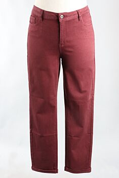 Cuff Hem Twill Jean - Cabernet