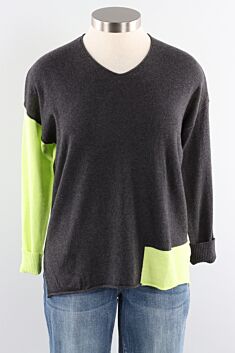 Two Tone Sweater - Charcoal