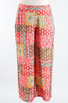 Vacay Pant - Coral Paisley Patch