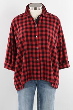 Double Collar Shirt - Red Zinc Big Check