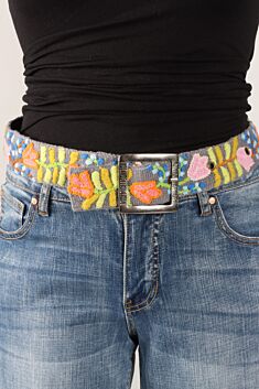 Embroidered Belt - Tulip