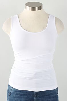 Bamboo Double Scoop Tank - White