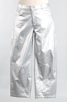 Metallic Barrel Jean - Silver