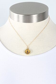 Tiny Compass Necklace - Gold