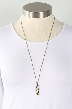 Abalone Knife Necklace - Brass