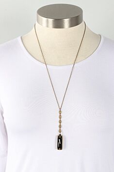 Anchor Drop Harmonica Necklace - Black