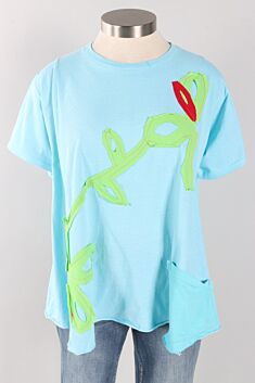 Blossom Branch Tee - Turquoise #6
