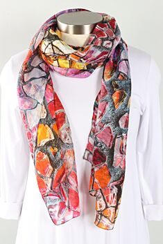 Catalina Mosaic Tile Scarf - Pink