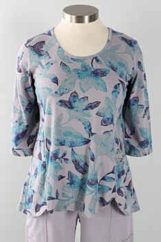 Scallop Tunic - Platinum Island Floral Print