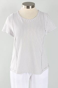 Seamed Tee - Dune Stripe