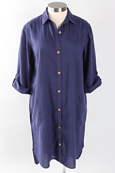 Getaway Shirt Dress - Navy