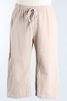 Side Pocket Capri - Flax