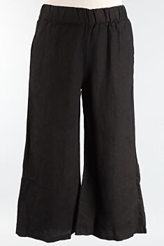 Wide Leg Ankle Pant - Black