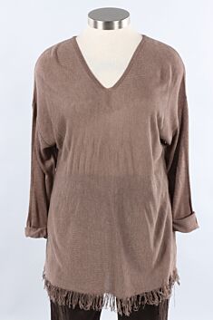 Fringe Sweater - Taupe