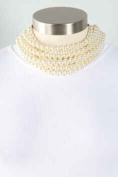 Bib Necklace - Pearl