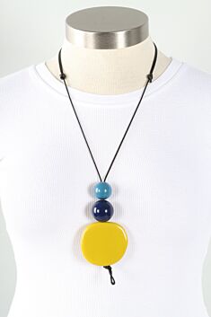 Wisdom Necklace - Goldenrod, Marine Blue & Petrol Blue