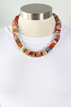 Mixed Marble Cube Necklace - Verano
