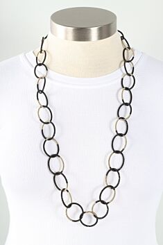 Single Loop Necklace - Bronze & Black