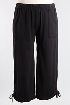 Ruched Crop Pant - Black
