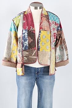 Reversible Kantha Kimono Jacket - Multi Color #2
