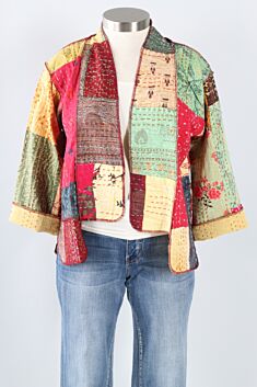Reversible Kantha Kimono Jacket - Multi Color #3
