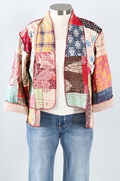 Reversible Kantha Kimono Jacket - Multi Color #7